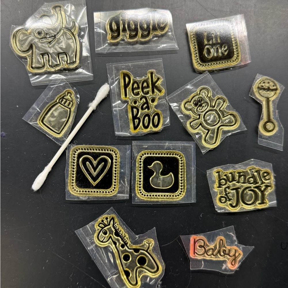 Gold and Black Baby Themed Stamps